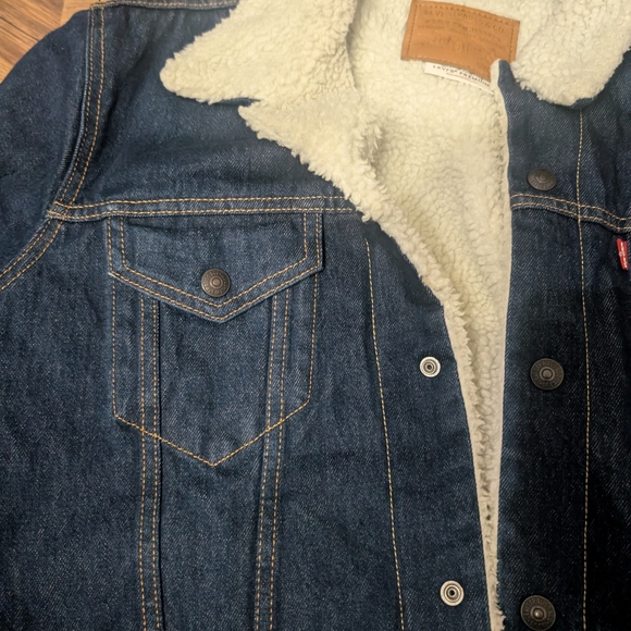 Men's Denim Levi Strauss Trucker Sherpa Jacket - Picture 13 of 16
